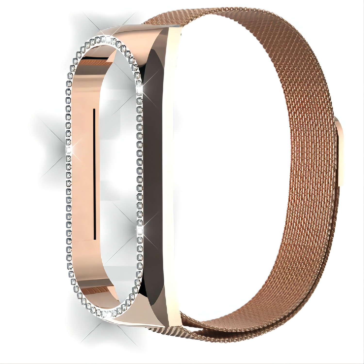 适用于小米手环4米3金属表带腕带不锈钢卡扣米兰尼斯替换表带