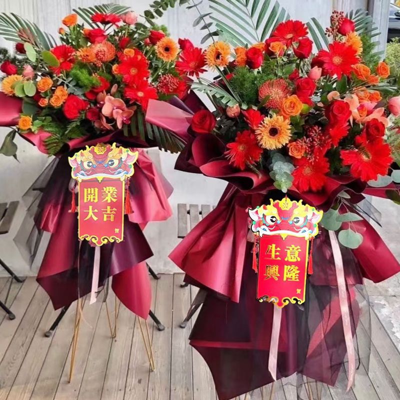 国潮醒狮开业卡片烫金开业贺卡红色大卡片店庆祝福卡生意兴隆卡片