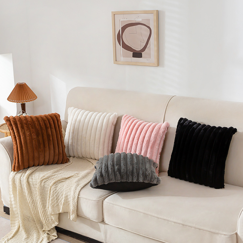 宽条灯芯绒抱枕套创意居家布艺礼品靠枕条纹抱枕亚马逊沙发靠垫