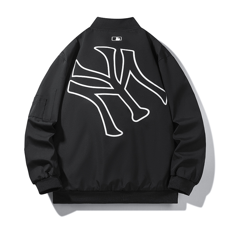 秋季mlb刺绣港风春秋季新款ny立领个性飞行员棒球服男宽松夹克男