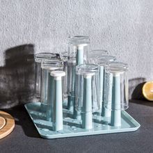 玻璃杯架水杯挂架茶杯架收纳架沥水杯架创意水杯架子置物架沥水盘