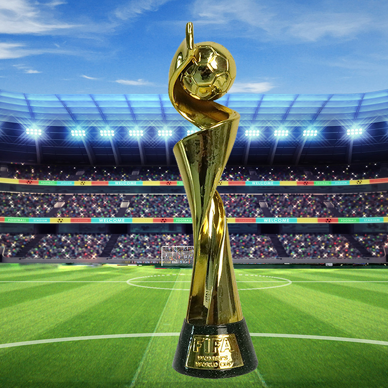 足球奖杯树脂电镀工艺品年度年会优秀员工奖杯经销商礼品水晶奖牌