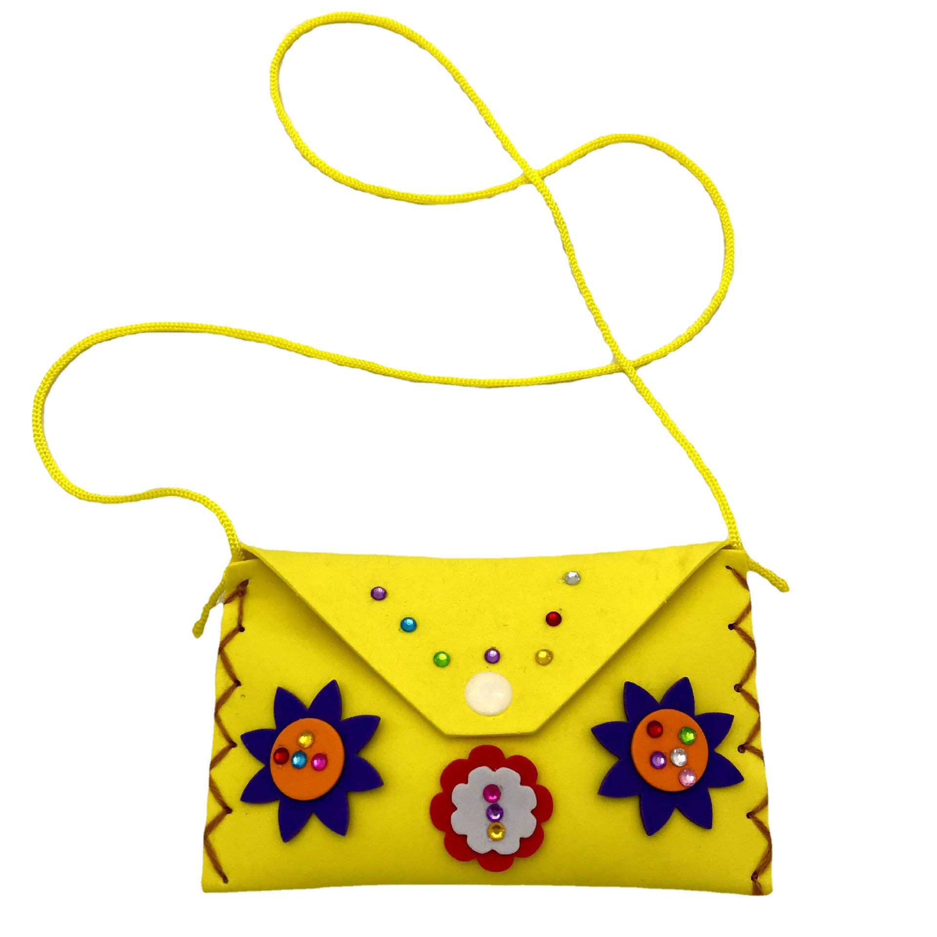 儿童手工diy美劳制作零钱包幼儿创意缝制粘贴玩具钱包迷你跨包