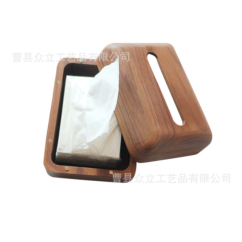 Manufacturers Produce Nordic Wooden Crafts Creative Tissue Box Home Living Room Restaurant and Tea Table Walnut Paper Extraction Box