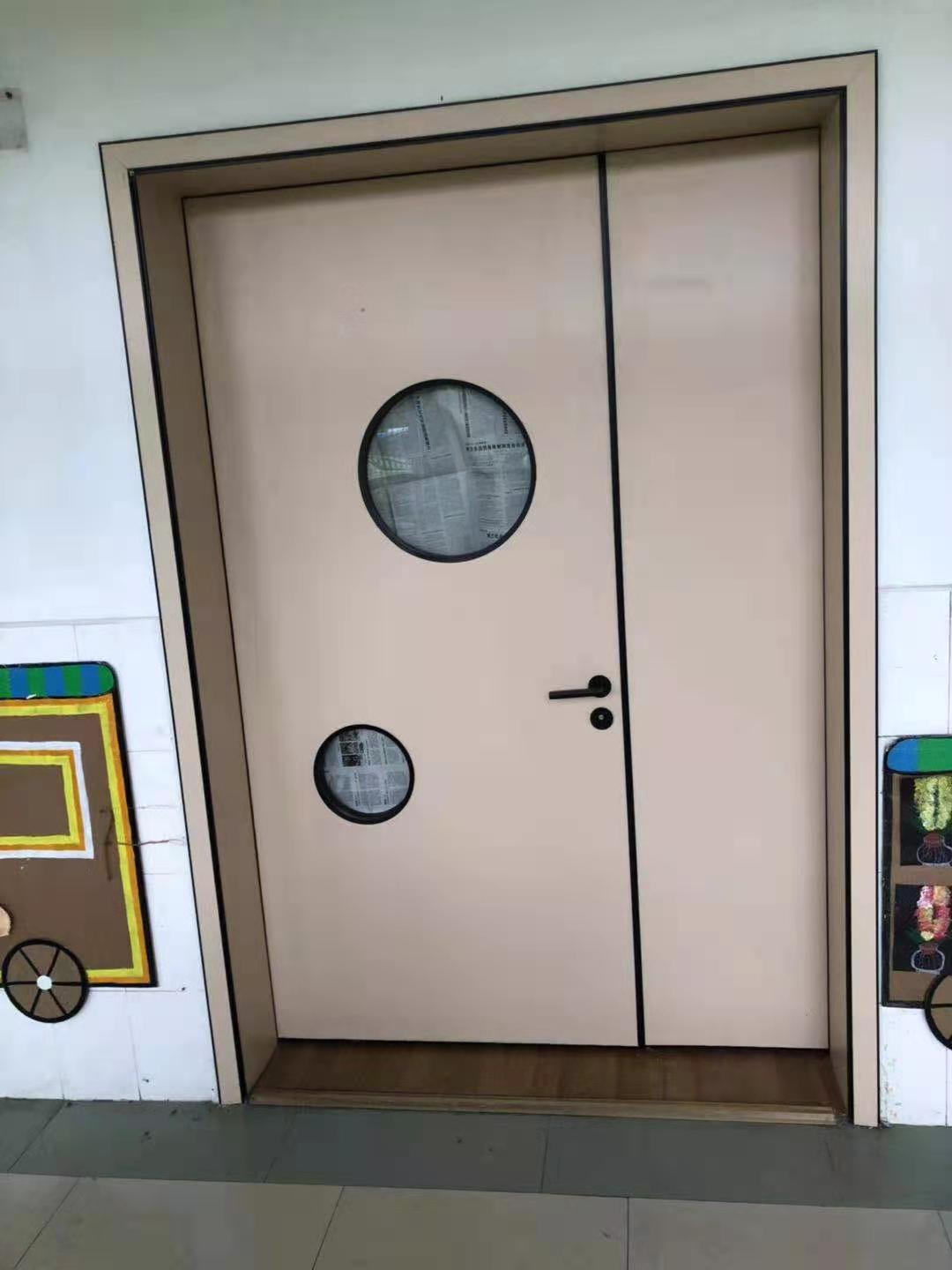学校门教室门铝木门实木复合门幼儿园门卡通门防夹手门
