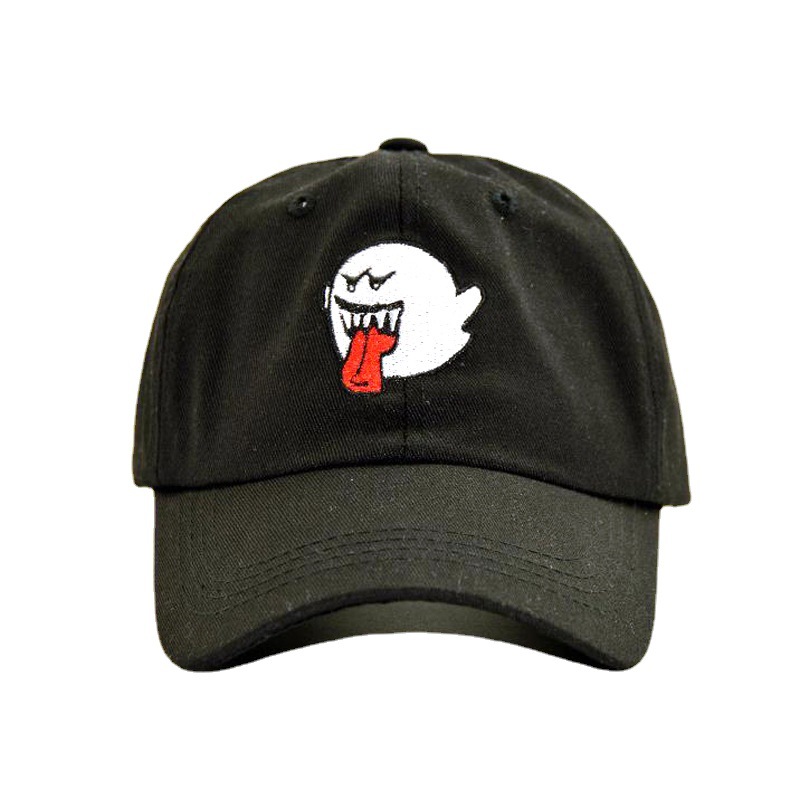 Cross-Border European and American Embroidered Ghost Face Baseball Cap Men's and Women's Little Devil Peaked Cap Outdoor Sun Hat Truck Driver Hat