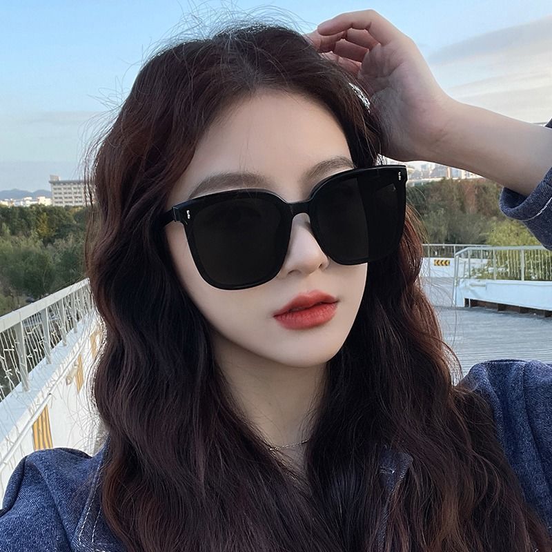 New European and American Fashion Gm Sunglasses Women's Large Frame Black Sunglasses Internet Celebrity Gm Sunglasses Tiktok Live