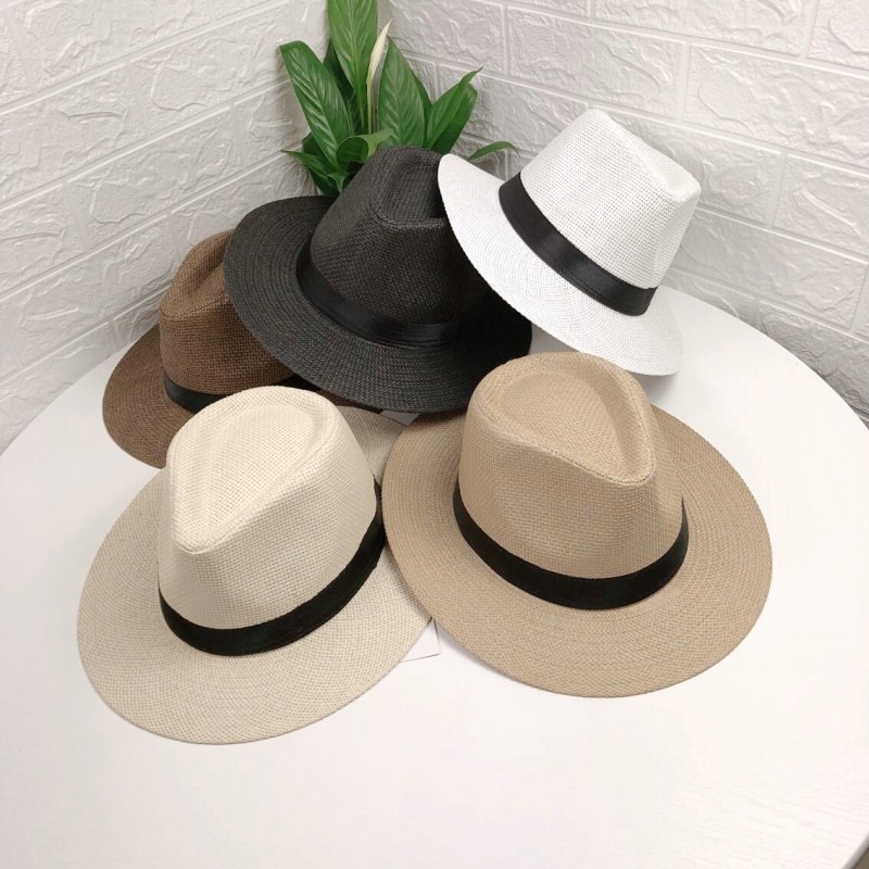 Papyrus Big Flat Brim Top Hat Summer Sun Protection Sun Hat Panama Straw Hat Men Outdoor Sun Hat