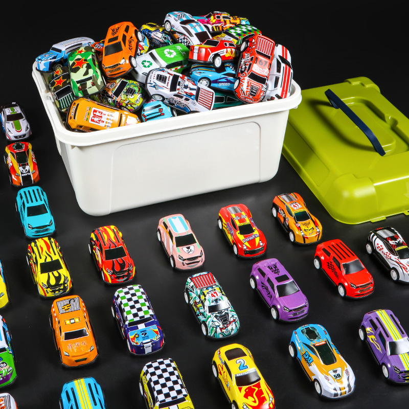 Factory Alloy Car Cross-Border Pull Back Car Children's Toys Wholesale Tiktok Iron Car One-Piece Delivery