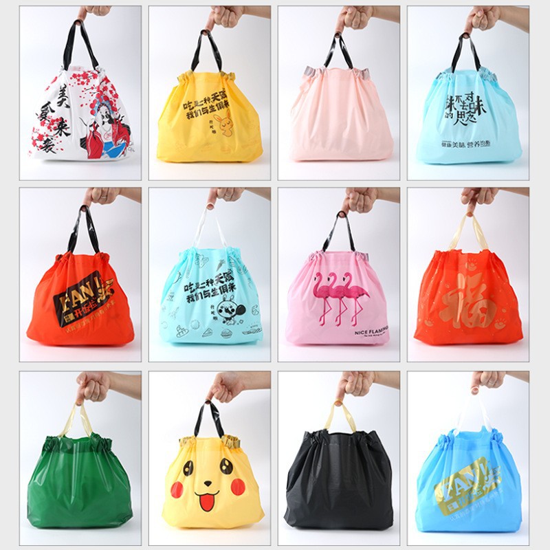 束口外卖打包袋一次性食品包装束口袋快餐包装袋塑料可做logo批发