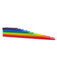幼儿园木制儿童玩具彩虹积木12色拱桥半圆早教七彩叠叠乐创意玩具