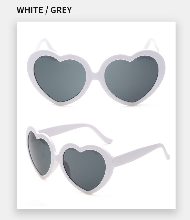灯光爱心特效眼镜墨镜道具 抖音网红同款太阳镜节日装饰外贸眼镜