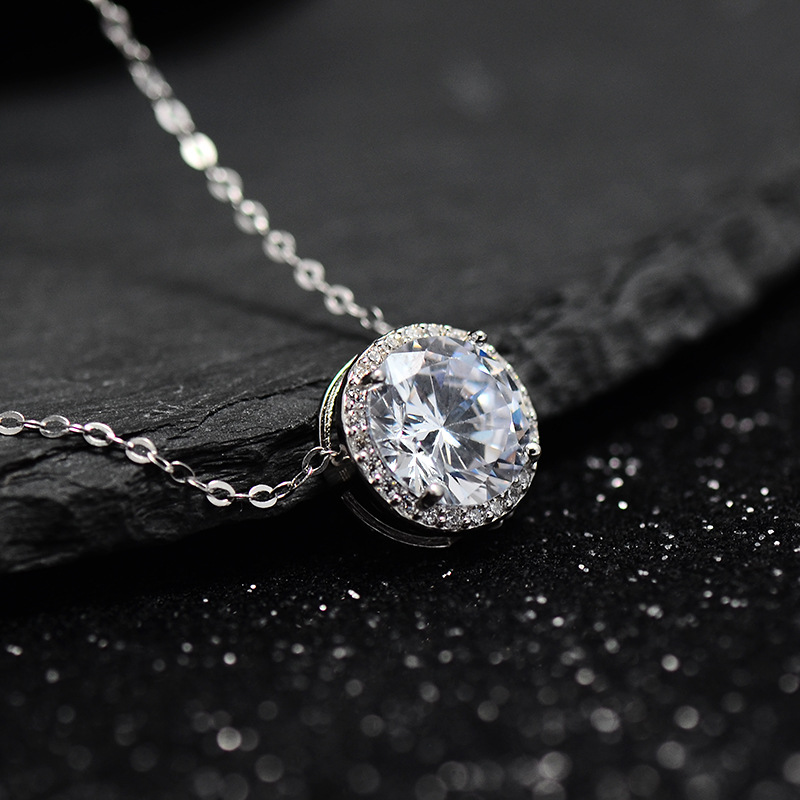 925银 天空的秘密合成立方氧化锆银项链-阿里巴巴