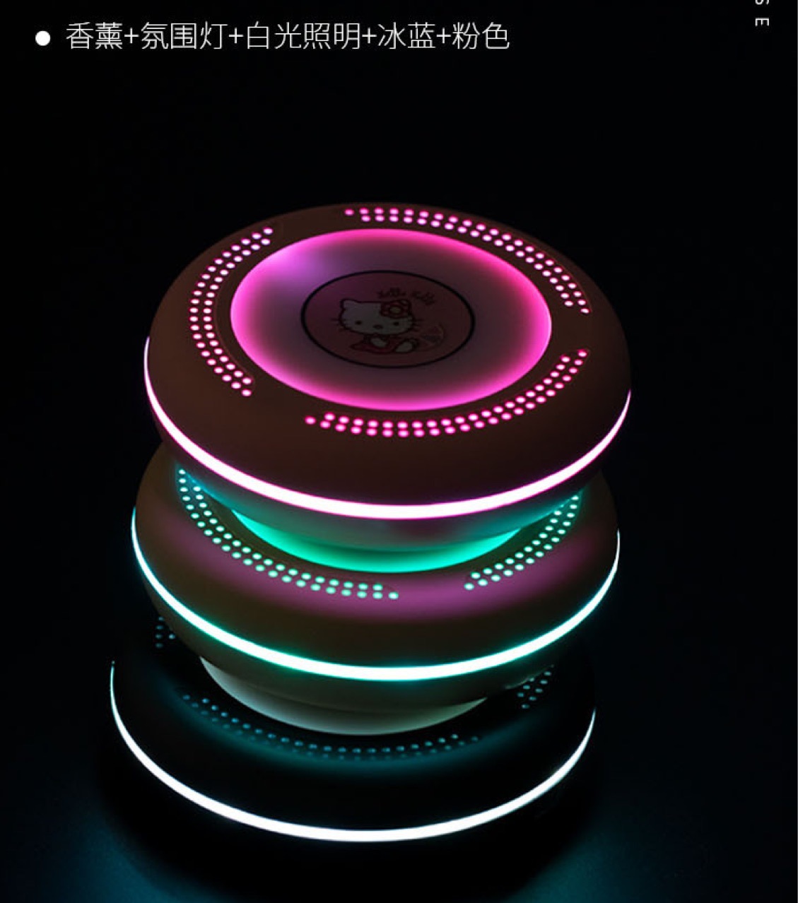 车载香水七彩氛围灯香薰摆件固体持久清淡香氛简约时尚车内阅读灯