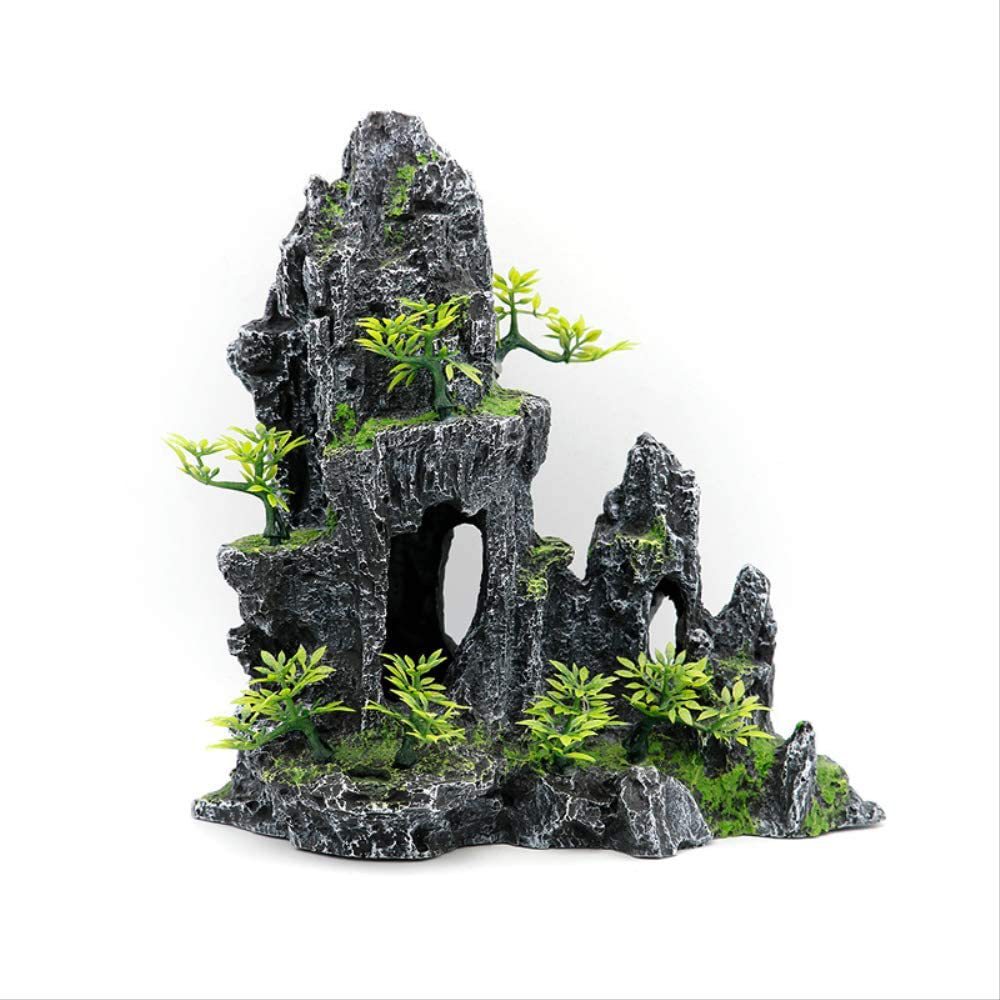 鱼缸造景套餐仿真假山树脂假山水族箱装饰石头鱼缸假山躲避树洞