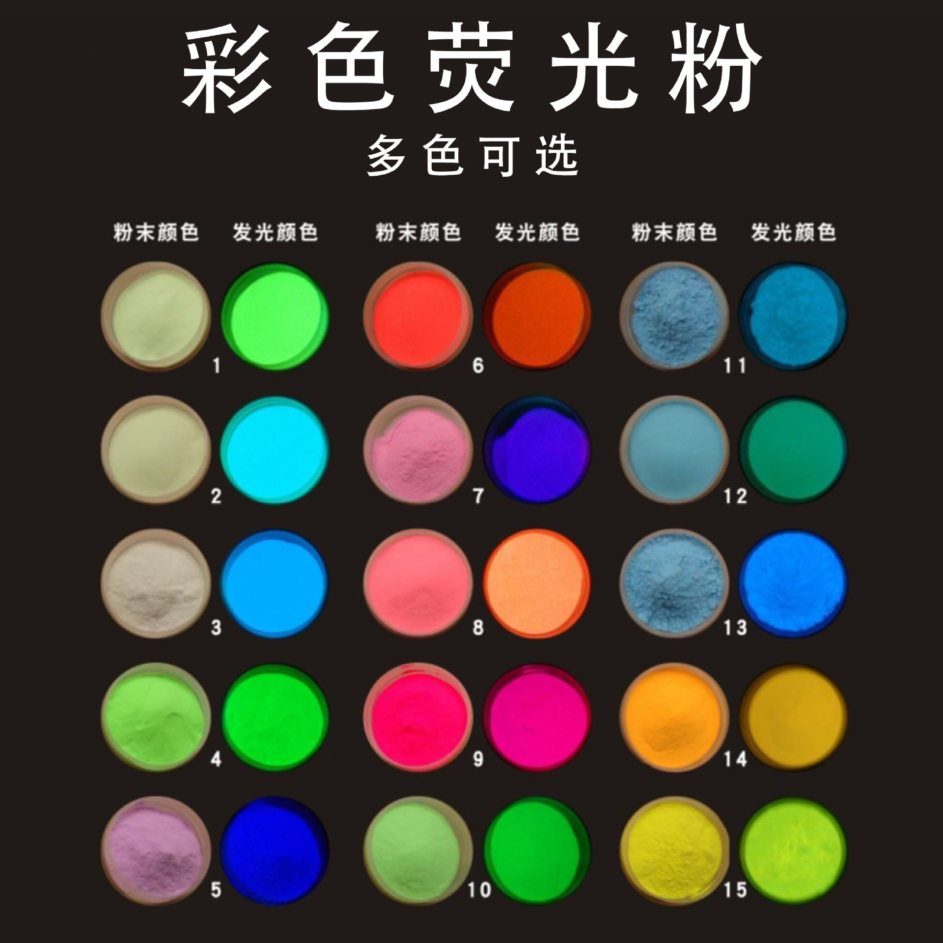 反光粉彩色荧光粉长效高亮夜光粉 diy渔具夜光美甲注塑彩色珠光粉