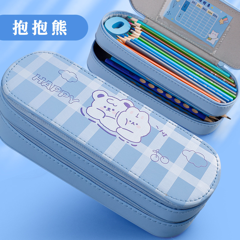 Pencil Case Stationery Box for Girls Pencil Box for Pupils Girls' Double Layer Pencil Bag Children's Kindergarten 2022 New