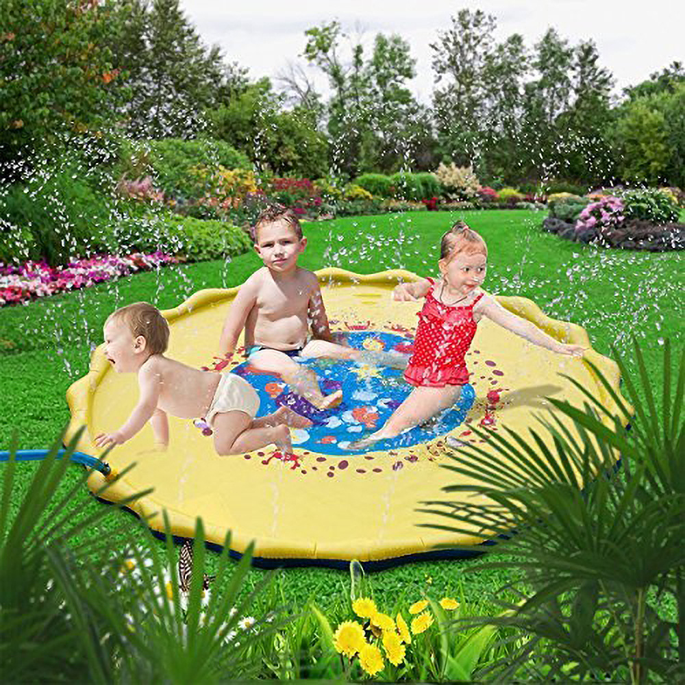 Water Spray Mat Children's Water Spray Game Mat Outdoor Lawn Beach Water Playing Toy Sprinkler Mat Spray Pool