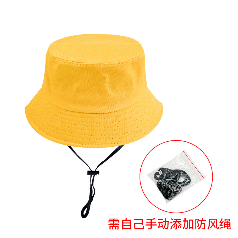 Bucket Hat Printable Logo Outdoor Mountaineering Bucket Hat Men's Solid Color Light Board Pure Cotton Bucket Hat Women Wholesale