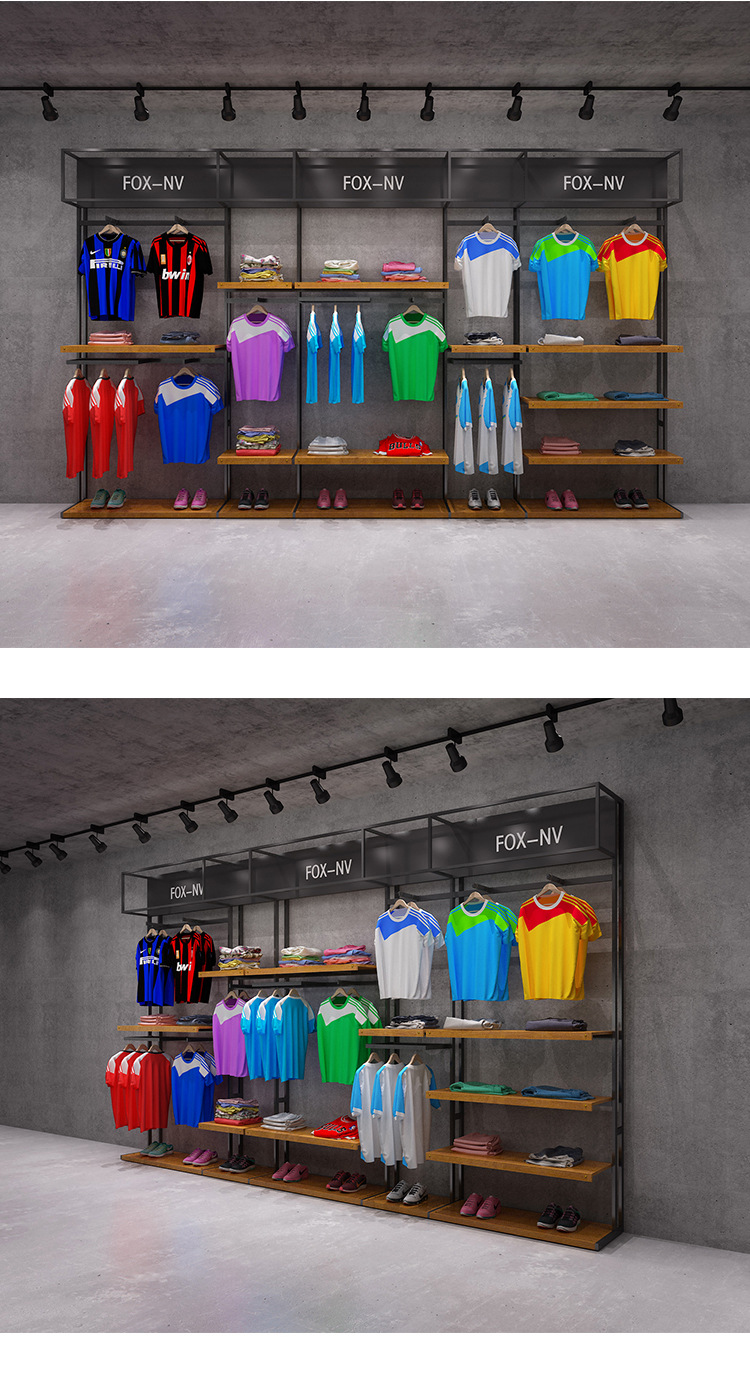 服装店运动鞋架展示架落地式商场户外男装货架多层组合创意陈列架
