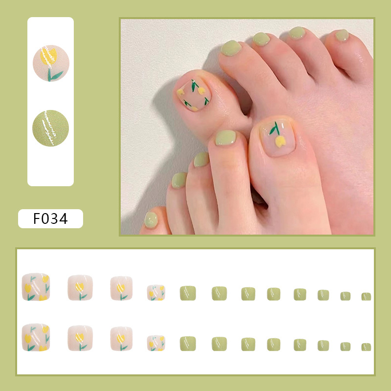 Fake Nails Wear Nail Removable Fake Foot Nail Toenail Patch Nail Stickers Nail Patch