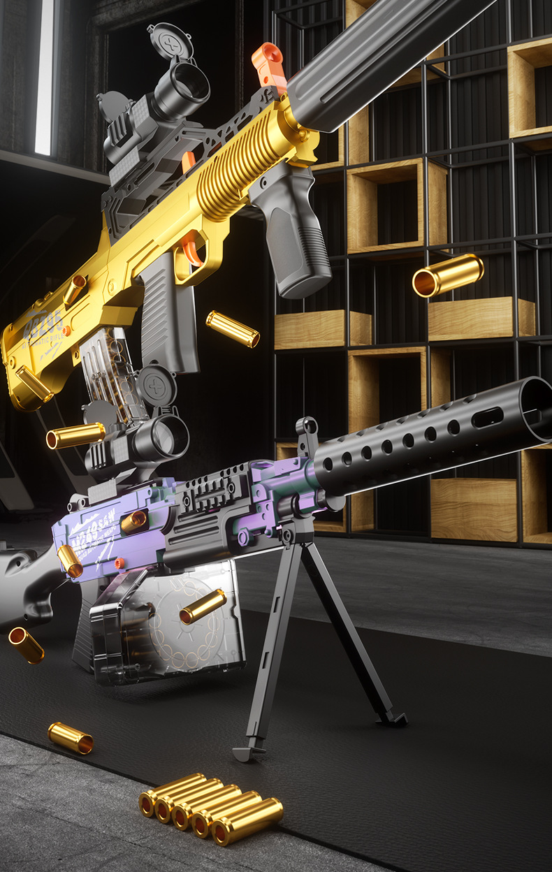 跨境手自qbz95悍迪dr060冲锋m249电动抛壳软弹枪dr061儿童玩具