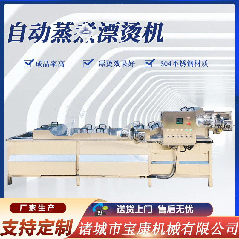 定制果蔬漂烫机山野菜桑芽菜蔬菜杀青漂烫流水线食用菌蒸煮漂烫机