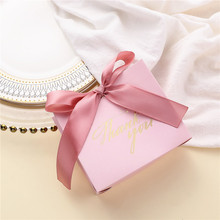 新款欧式森系喜糖盒可装烟 粉色印花伴手礼包装结婚用品喜糖盒子