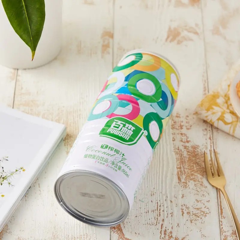 百森生榨椰子汁饮品960mlx6罐装整箱 家庭装椰奶植物蛋白质饮料