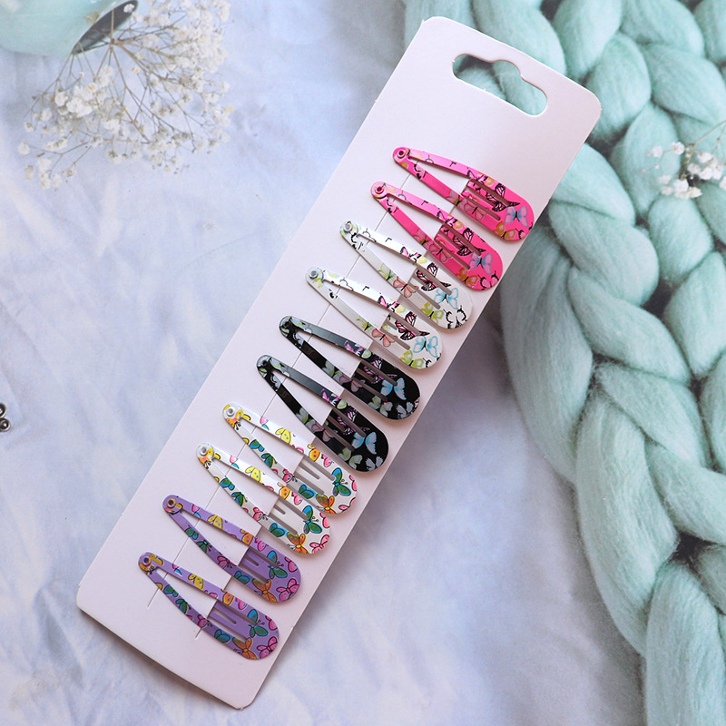 Cross-Border Children's Printing BB Clip Hair Clip Hairpin Barrettes Set European and American Hair Accessories Girls Cropped Hair Clip Barrettes Bang Clip