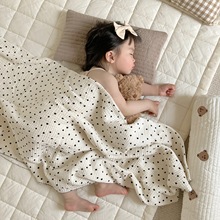 ins婴幼儿双层纱布盖毯 新生儿全棉抱被浴巾宝宝幼儿园午睡推车毯