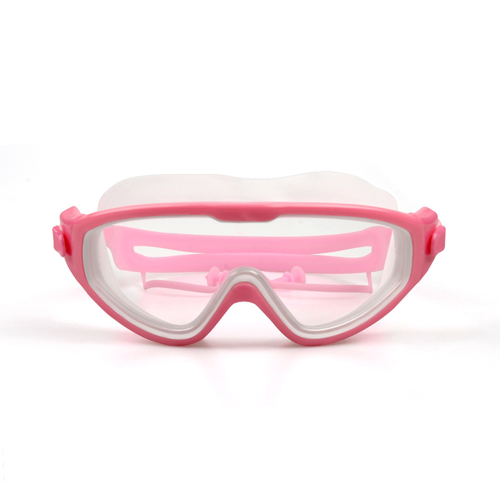 2024 Hot Sale Fashion Children's Large Frame Swimming Goggles Children's Big Children's Students Anti-Fog Hd Transparent Swimming Glasses Set