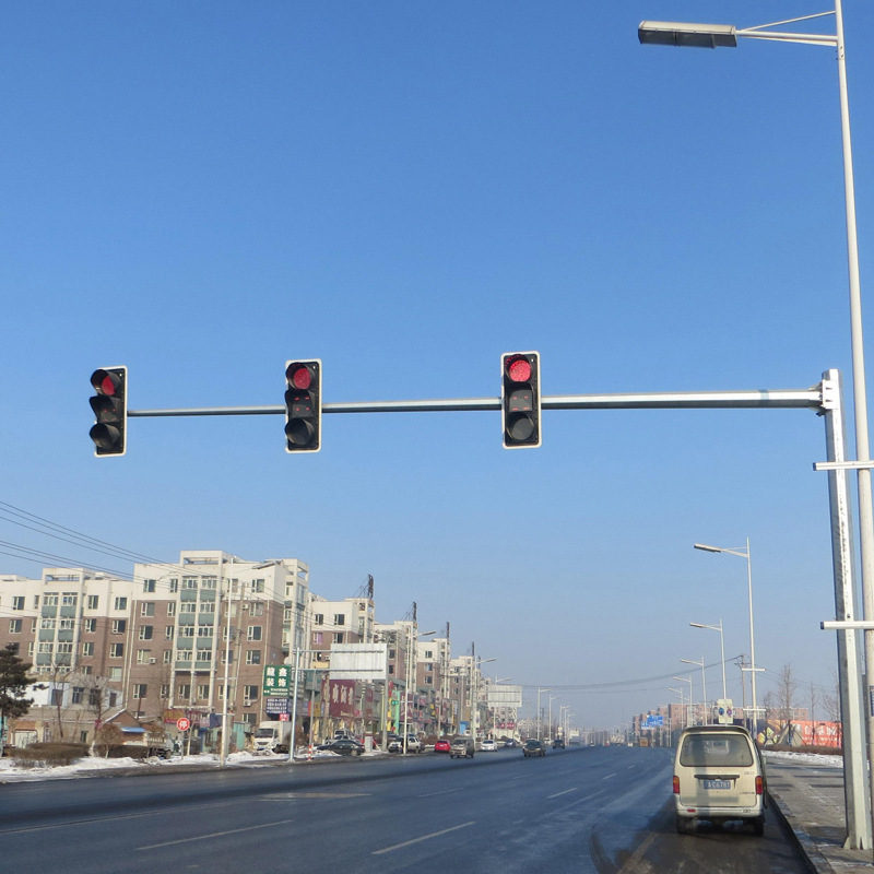 定制led交通信号灯杆十字路口人行道红绿灯交通信号灯