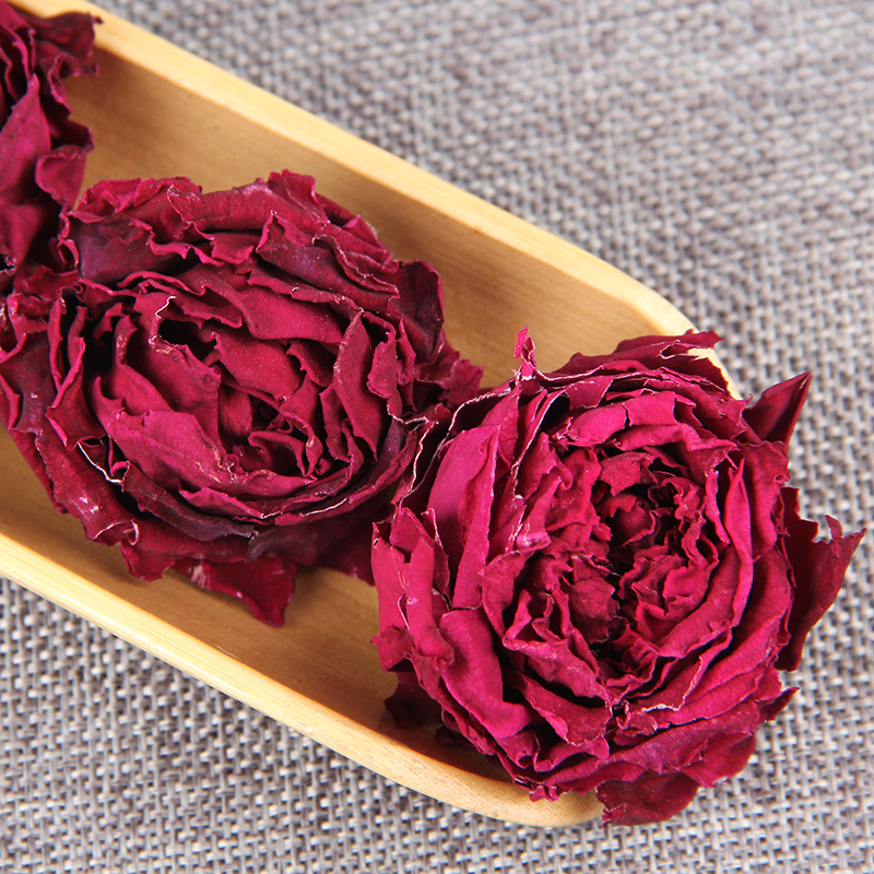 云南墨红玫瑰花冠特级大朵冻干玫瑰花茶重瓣可食用红玫瑰花茶批发