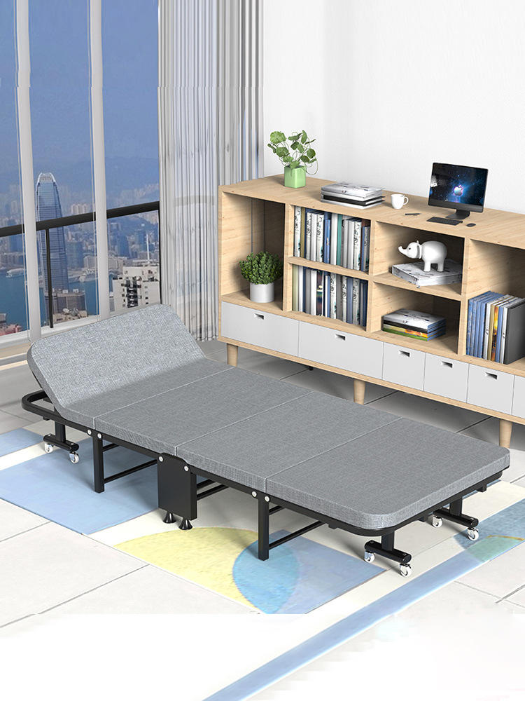 倍尔德办公室午休折叠床单人床四折家用简易硬板陪护便携简单