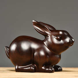 78成交24笔2年复购率:45%批发十二生肖全套木雕摆件崖柏可爱小兔子
