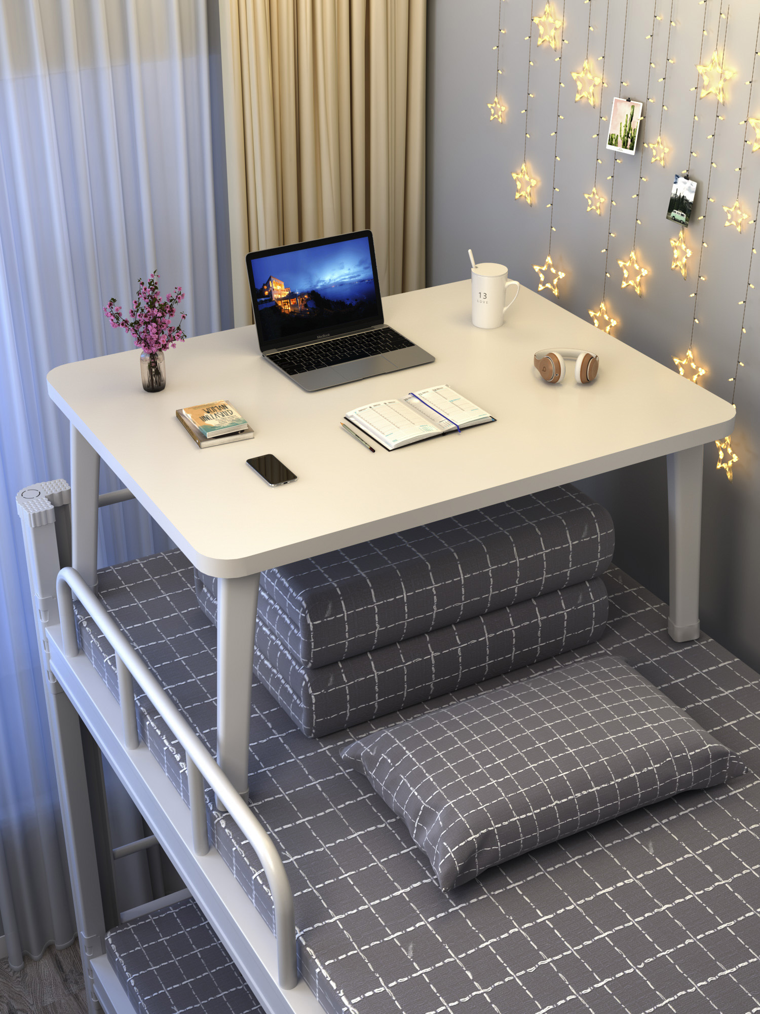 床上小桌子简约宿舍折叠家用懒人书桌简易卧室坐地飘窗学生电脑