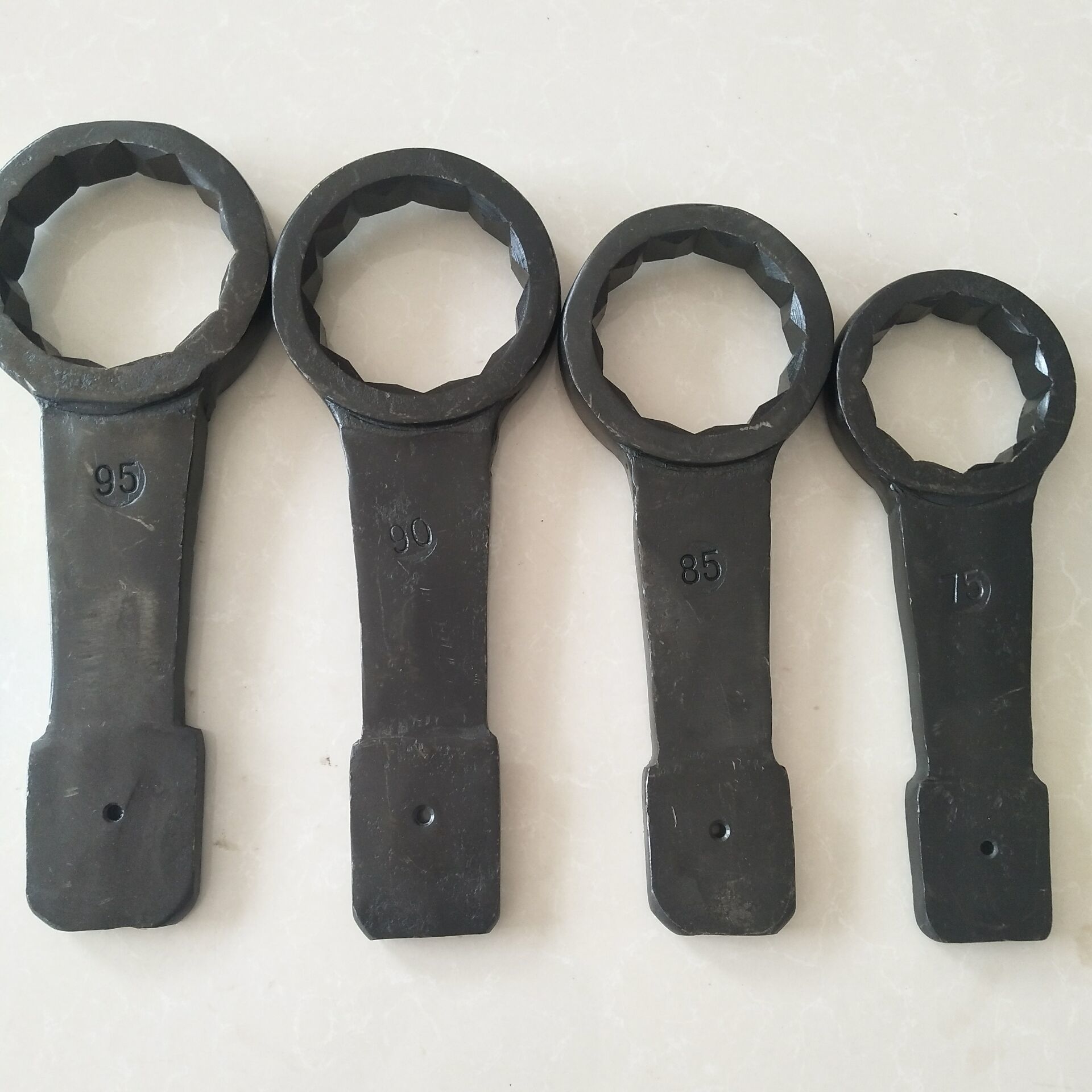 碳钢制敲击梅花扳手特种机修精品加厚重型呆开口六角五金直柄单头