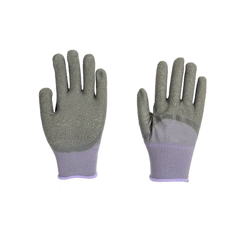 Non-Slip Wear-Resistant Latex Wrinkle Semi-Hanging Work Gloves 13-Pin Nylon Nitrile Nitrile Outdoor Safety Labor Gloves