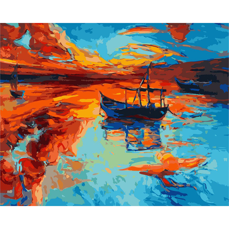 yc2174亚马逊热销款装饰成人彩绘手绘无框画40*50cm厂家批发-报价