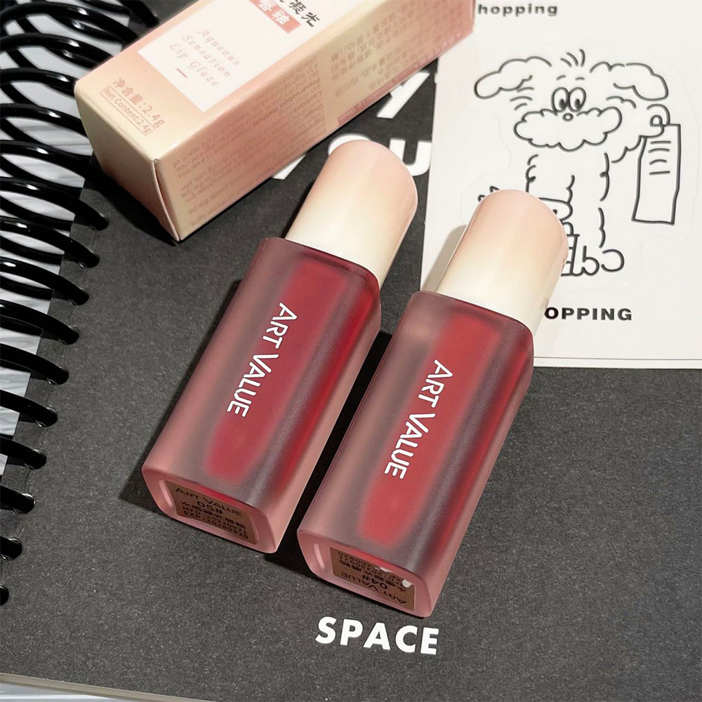 Art Value Water-Sensitive Gel Lip Lacquer Mirror Color Lipstick Pseudo Plain Face White Lip Mud Student Cheap Cross-Border