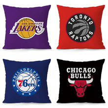 美式NBA现代简约抱枕居家沙发客厅床头样板绒面腰枕套靠枕靠垫