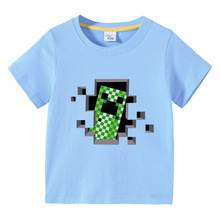 2022新款Minecraft我的世界棉质童装夏装短袖男童T恤薄款t恤上衣