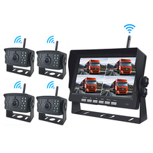 7寸数字无线货车叉车收割机监控系统DVR录像倒车4路影像摄像头