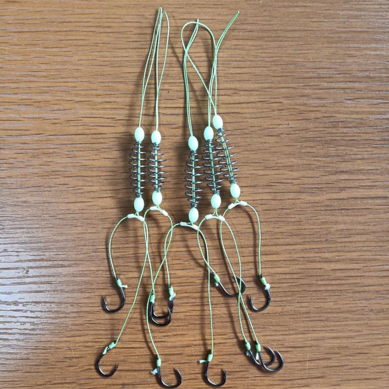 新型手杆鲢鳙钓组套装弹簧钩双钩浮钓高雾化大物线组白鲢花鲢专用