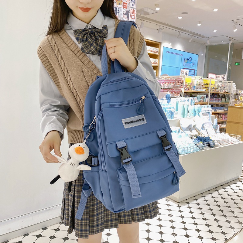 2022 New Spring Korean Style Casual Large Capacity Middle School Students Campus Schoolbag Nylon Travel Backpack
