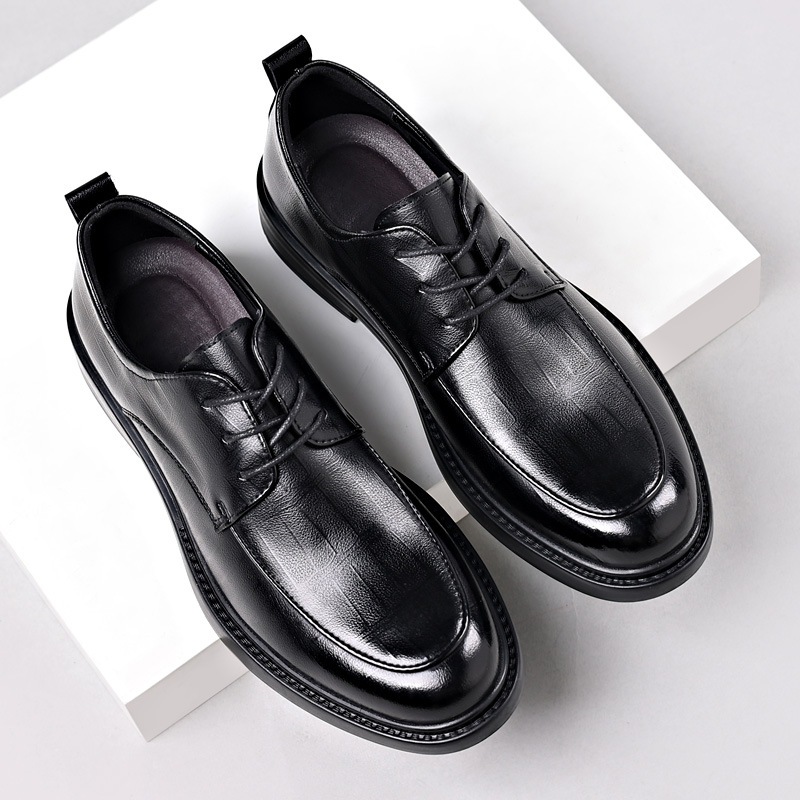 春秋款漆皮商务正装开车鞋皮鞋男百塔保安职业商务男婚鞋鞋带皮鞋