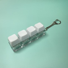 跨境一字型四键按纯色键解压试轴器减压钥匙扣挂件马卡龙解压玩具
