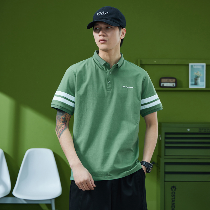 全棉polo衫男短袖t恤翻领夏季男款半袖衣服男士有领日系年轻男装