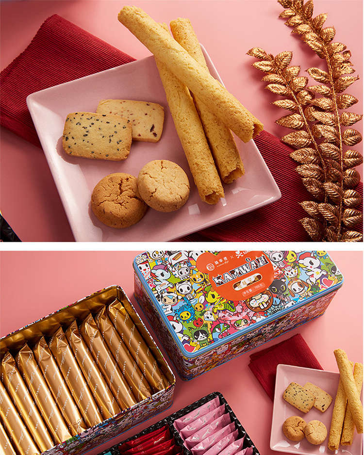 香港锦华鸡蛋卷曲奇饼干礼盒零食品伴手礼趣味宝盒765g批发代理